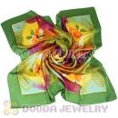 Floral Large Square Silk Scarves for Women 105×105cm Hand Painted Silk Scarf