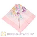 Floral Large Square Silk Scarves for Women 105×105cm Hand Painted Silk Scarf