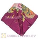 Floral Large Square Silk Scarves for Women 105×105cm Hand Painted Silk Scarf