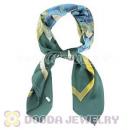 Floral Large Square Silk Scarves for Women 105×105cm Hand Painted Silk Scarf