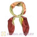 Floral Large Square Silk Scarves for Women 105×105cm Hand Painted Silk Scarf