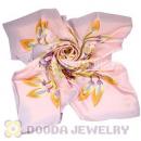 Elaborately Hand Painted Silk Scarf 108×108cm Large Square Silk Scarves for Women