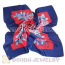 Elaborately Hand Painted Silk Scarf 108×108cm Large Square Silk Scarves for Women