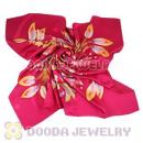 Elaborately Hand Painted Silk Scarf 108×108cm Large Square Silk Scarves for Women