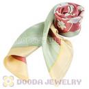 Elaborately Hand Painted Silk Scarf 108×108cm Large Square Silk Scarves for Women