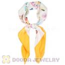 Elaborately Hand Painted Silk Scarf 108×108cm Large Square Silk Scarves for Women