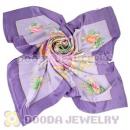 Elaborately Hand Painted Silk Scarf 108×108cm Large Square Silk Scarves for Women