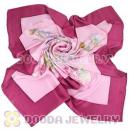 Elaborately Hand Painted Silk Scarf 108×108cm Large Square Silk Scarves for Women