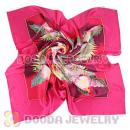 Elaborately Hand Painted Silk Scarf 108×108cm Large Square Silk Scarves for Women