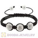 12mm Pave Czech Crystal Bead Handmade String Bracelets Wholesale