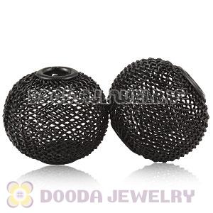 25mm Basketball Wives Wire Black Mesh Balls Beads Wholesale 