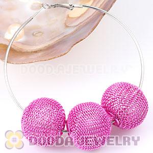 25mm Basketball Wives Wire Pink Mesh Balls Beads Wholesale 