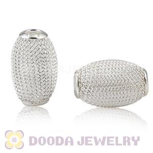 14X21mm Basketball Wives Earring Silver Oval Mesh Beads Cheap