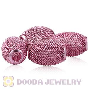 14X21mm Basketball Wives Earring Oval Pink Mesh Beads Cheap 