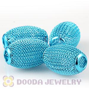 14X21mm Basketball Wives Earring Oval Blue Mesh Beads Cheap 