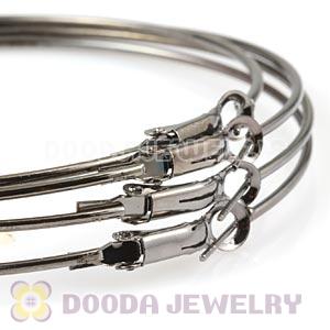 70mm Basketball Wives Plain Gun Black Plated Hoop Earrings Wholesale