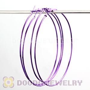70mm Basketball Wives Purple Plain Hoop Earrings Wholesale