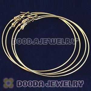 70mm Basketball Wives Plain Gold Plated Hoop Earrings Wholesale