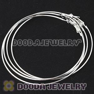 70mm Basketball Wives Plain Silver Plated Hoop Earrings Wholesale