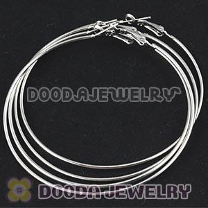 70mm Basketball Wives Plain Platinum Plated Hoop Earrings Wholesale
