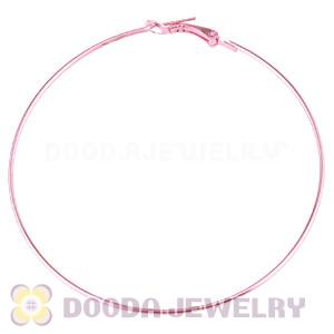 70mm Basketball Wives Pink Plain Hoop Earrings Wholesale