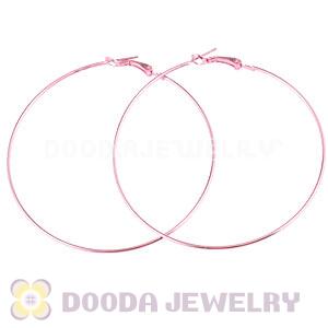 70mm Basketball Wives Pink Plain Hoop Earrings Wholesale