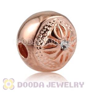8×9mm Plated Rose Gold Silver Ball Stone Beads With Logo