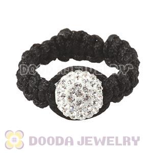 Handmade Style Macrame Rings With White Czech Crystal Wholesale
