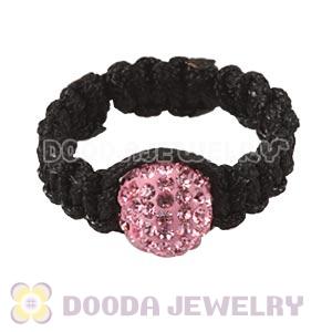 Handmade Style Macrame Rings With Pink Czech Crystal Wholesale