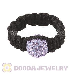 Handmade Style Macrame Rings With Lavender Czech Crystal Wholesale