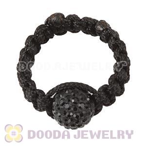 Handmade Style Macrame Rings With Black Czech Crystal Wholesale