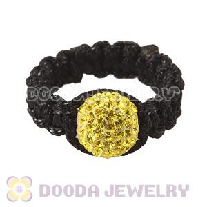 Handmade Style Macrame Rings With Yellow Czech Crystal Wholesale
