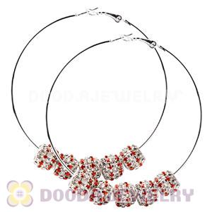 70mm Basketball Wives Hoop Earrings With Crystal Beads