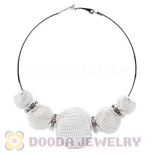 70mm Basketball Wives Mesh Hoop Earrings With Spacer Beads 