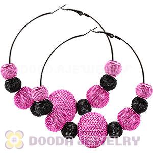 70mm Basketball Wives Mesh Hoop Earrings Wholesale