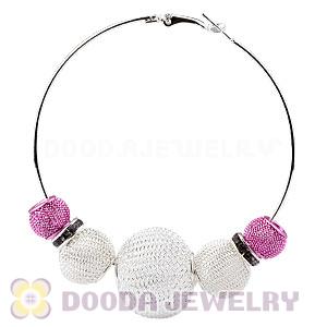 70mm Basketball Wives Mesh Hoop Earrings With Spacer Beads 