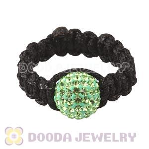 Handmade Style Macrame Rings With Green Czech Crystal Wholesale