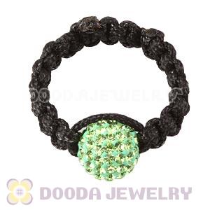 Handmade Style Macrame Rings With Green Czech Crystal Wholesale