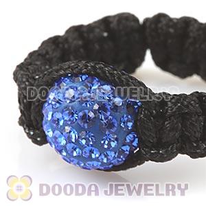 Handmade Style Macrame Rings With Blue Czech Crystal Wholesale