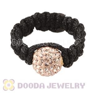 Handmade Style Macrame Rings With Pink Czech Crystal Wholesale