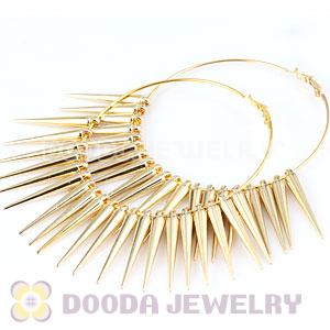 70mm Gold Basketball Wives Spike Hoop Earrings Wholesale