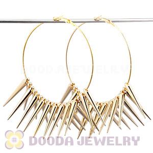 70mm Gold Basketball Wives Spike Hoop Earrings Wholesale