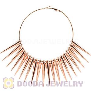 70mm Rose Gold Basketball Wives Spike Hoop Earrings Wholesale
