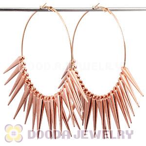 70mm Rose Gold Basketball Wives Spike Hoop Earrings Wholesale