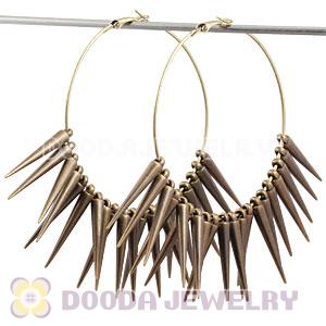 70mm Bronze Basketball Wives Spike Hoop Earrings Wholesale