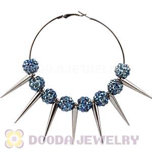 70mm Black Basketball Wives Spike Hoop Earrings Wholesale