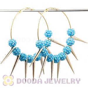 70mm Gold Basketball Wives Spike Hoop Earrings Wholesale