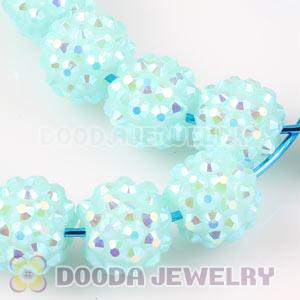 70mm Basketball Wives Cyan Rhinestone Crystal Ball Hoop Earrings Wholesale