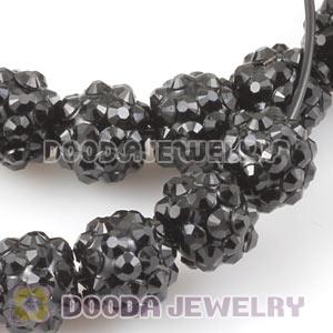 70mm Basketball Wives Black Rhinestone Crystal Ball Hoop Earrings Wholesale