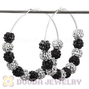 70mm Basketball Wives Rhinestone Crystal Ball Hoop Earrings Wholesale